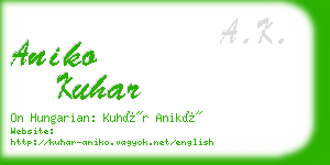 aniko kuhar business card